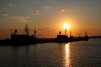 Sonnenaufgang am Tirpitzhafen ©Landeshauptstadt Kiel.JPG